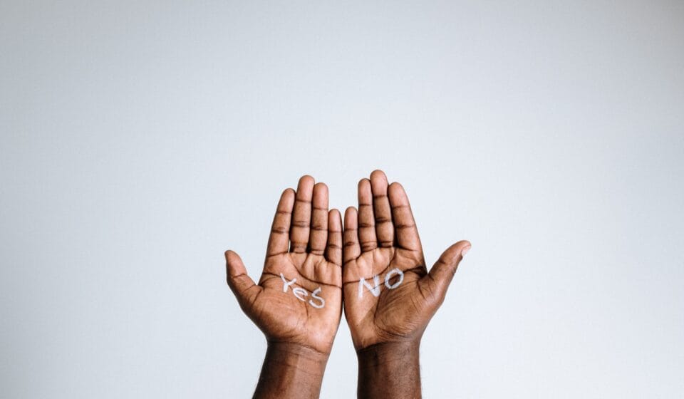 The Sydney Swans controversy is a lesson about consent, impairment and responsibility Two open hands marked Yes and No, representing consent and personal choice
