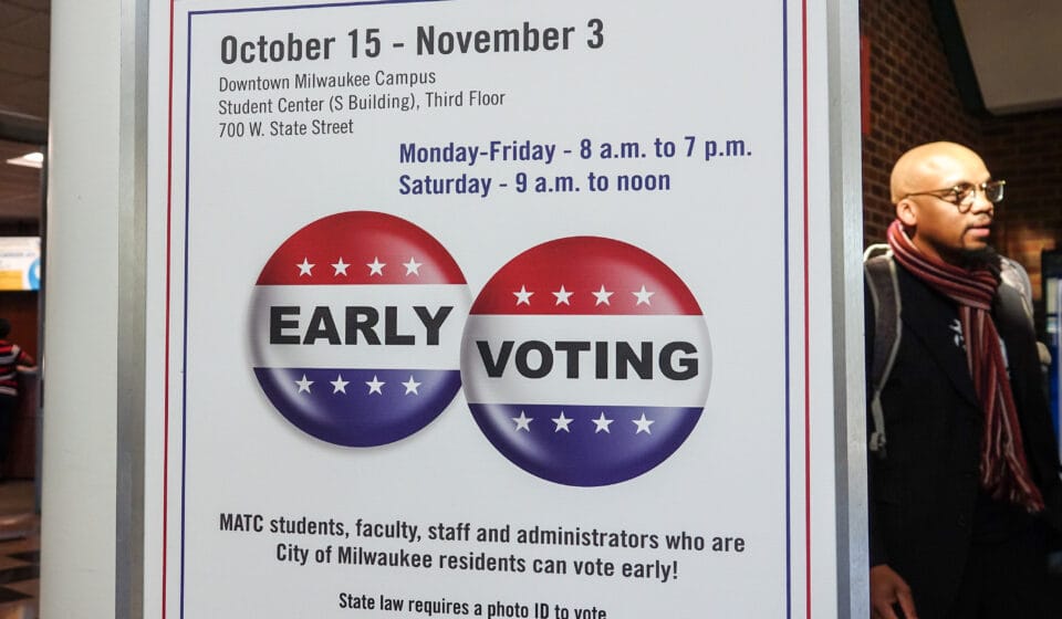 Americans Are Voting Early in Greater Numbers. The Stakes Go Beyond Congress. Early-voting display at Milwaukee Area Technical College in Wisconsin, October 2018.
