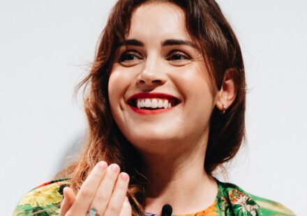 Louise Perry smiling while speaking at the ARC Forum in 2023