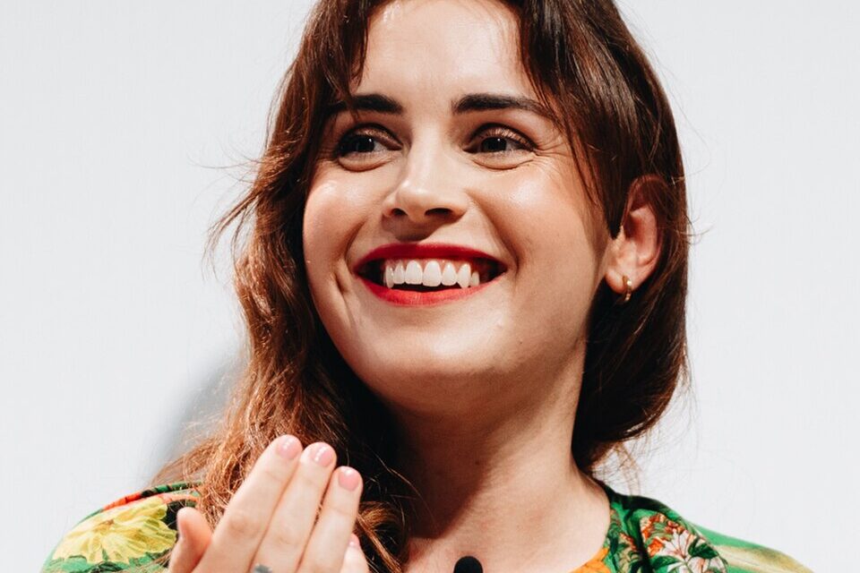 Louise Perry smiling while speaking at the ARC Forum in 2023